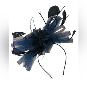 Elegant Black and Blue Fascinator